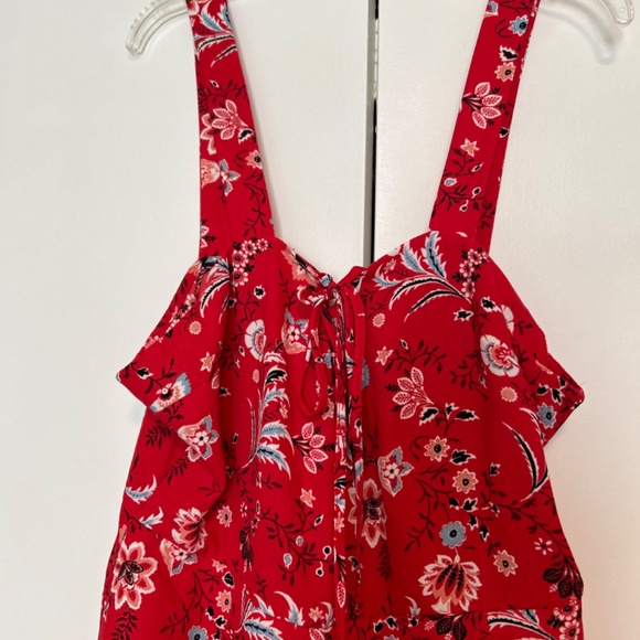 Forever 21 Red Paisley Bottom half lined Romper L - Picture 2 of 8